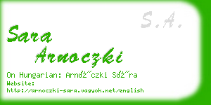 sara arnoczki business card